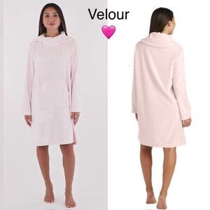 Like New Softies Velour Stretch Funnel Neck Lounge Dress | Paddi Murphy